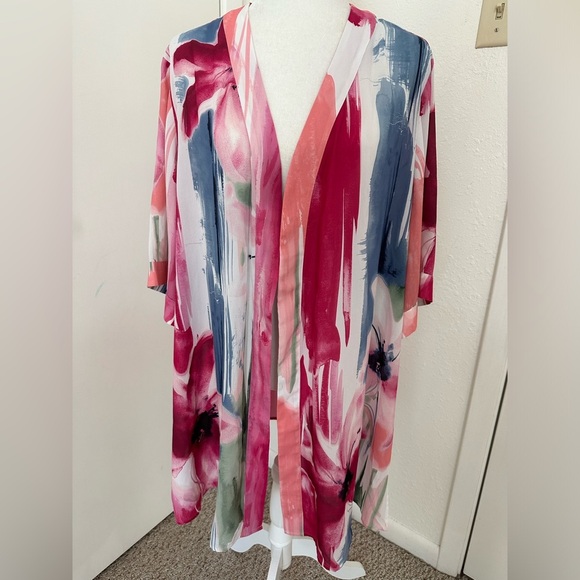 Catherines Kimono Sleeve Floral Plus Size 1X 18/20W - Picture 1 of 7